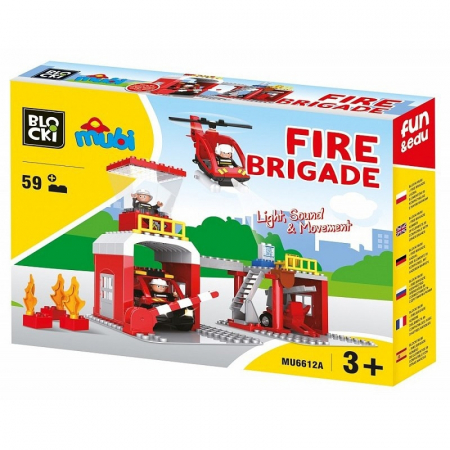 Seturi de construcție - Blocki Mubi, Statie Pompieri, 59 Piese