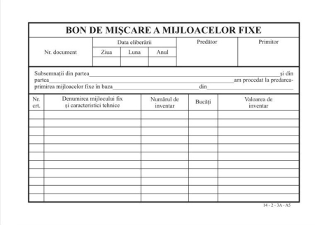 Tipizate - Bon de miscare a mijloacelor fixe ( Dany Cris )