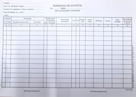 Formulare tipizate - Borderou de achizitii A4 orizontal