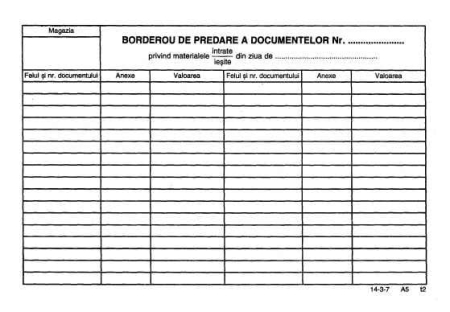 Producție Proprie - Borderou de predare a documentelor ( Dany Cris )