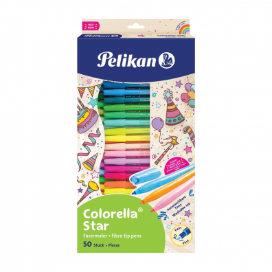 Rechizite școlare - Carioca 50 Culori Colorella Star, 3 Neon, 10 Pastel