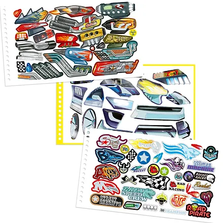 Carte de colorat cu stickere Monster Cars [2]