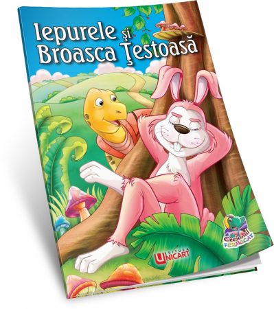 Cărți de colorat - Carte de colorat - Iepurele si broasca testoasa