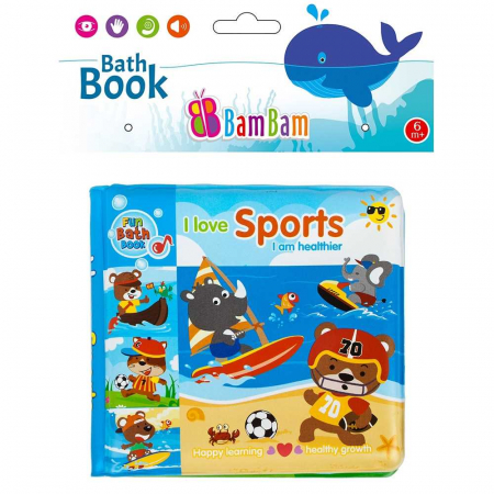 Jucării pentru bebeluși - Carticica de baie, Sport - BAMBAM