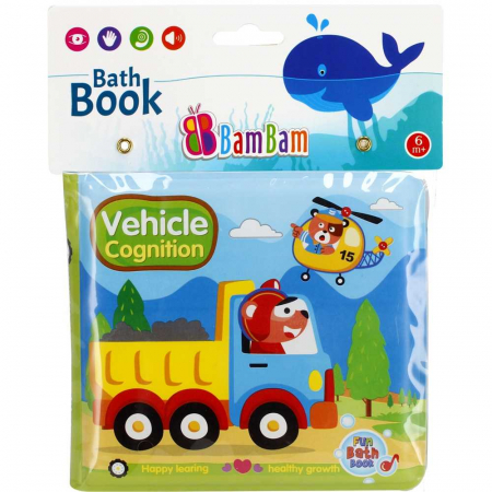 Jucării pentru bebeluși - Carticica de baie, Vehicles - BAMBAM