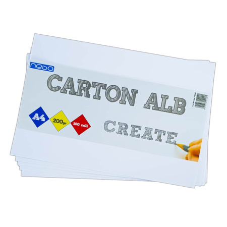 Hârtie & Carton Color - Carton alb A4, 200g, 100 coli/set