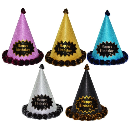 Articole party - Coif Carton Party, 24 Cm, Cu Sclipici Si Paiete