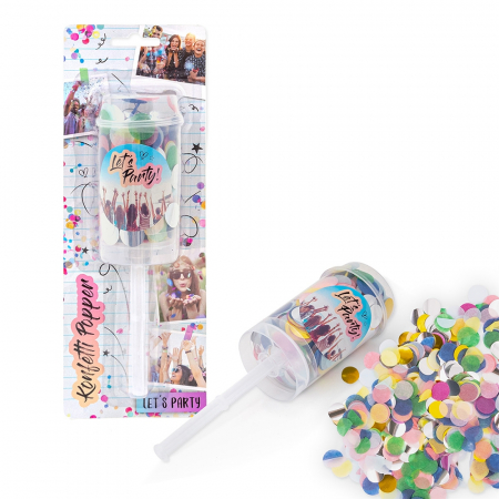 Articole party - Confetti color, mini tub cu presiune, 17.8 cm, 12g
