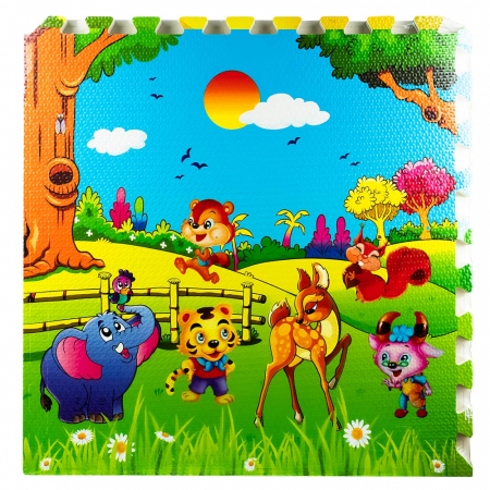 Jocuri și jucării - Covoras buretat, 60x60 cm, 4 buc, Animale