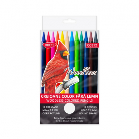 Creioane Color - Creion color 12 fără lemn DACO CC812