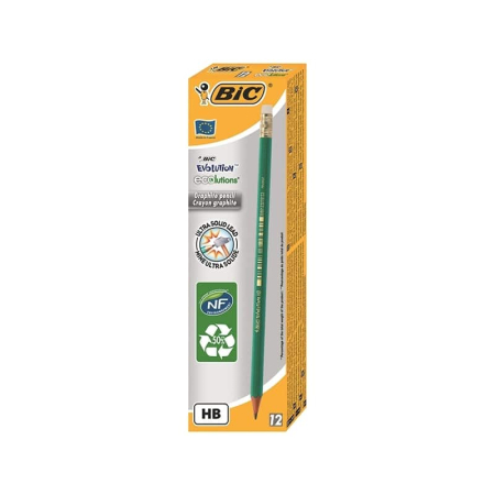 Reduceri - Set 12 buc Creion HB cu radiera Eco Evolution