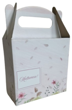 Cutii carton - Cutie Carton Cadou "Multumesc" 180x80x180 mm