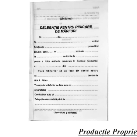 Producție Proprie - Delegatie pentru ridicarea de marfuri A6 ( Dany Cris )