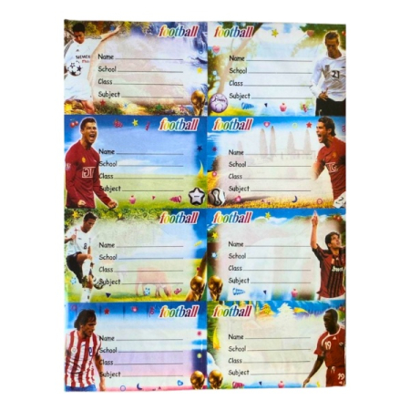 Rechizite școlare - Etichete scolare 8/coala, model fotbal, 10 coli/set