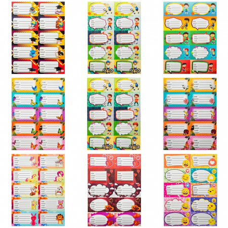 Coperți și etichete - Etichete scolare cu desene 20coli/set