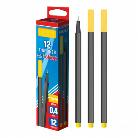 Linere - Fineliner galben, 0.4mm - OFFISHOP