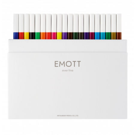 Linere - Fineliner UNI EMOTT PEM-SY, 0.4mm, set 40 culori