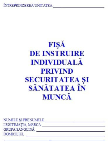 Formulare tipizate - Fisa Individuala Protectia Muncii Albastru