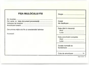 Producție Proprie - Fisa mijloc fix format A5 set/100 ( Dany Cris )