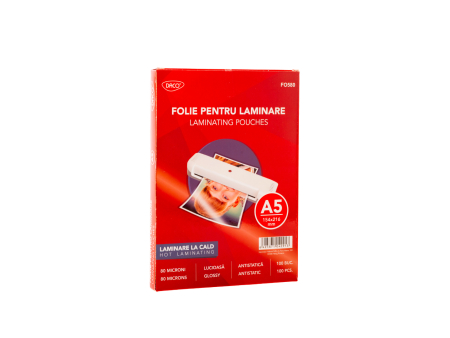 Birotica și Papetărie - Folie laminare A5 80 microni 100/top DACO