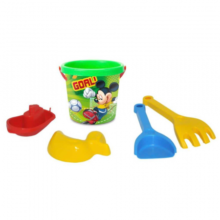 Reduceri - Galetusa nisip, Micky + 4 accesorii, 12,5x14 cm - Tigres