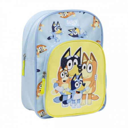 Produse Noi - Ghiozdan gradinita Cerda Bluey Family, 35cm, 1 compartiment, 1 buzunar, bleu cu galben