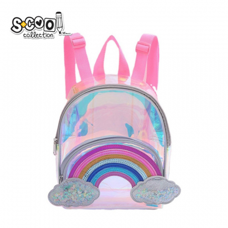 Reduceri - Ghiozdan gradinita transparent RAINBOW