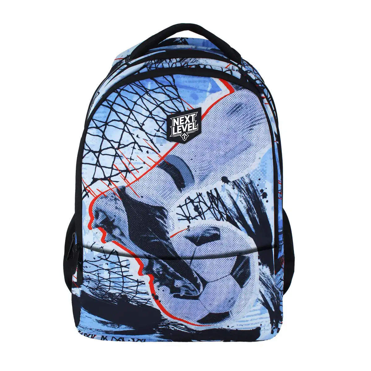 Ghiozdane Școlare - Ghiozdan Next Level 2 comp tematica fotbal 48x33x20cm