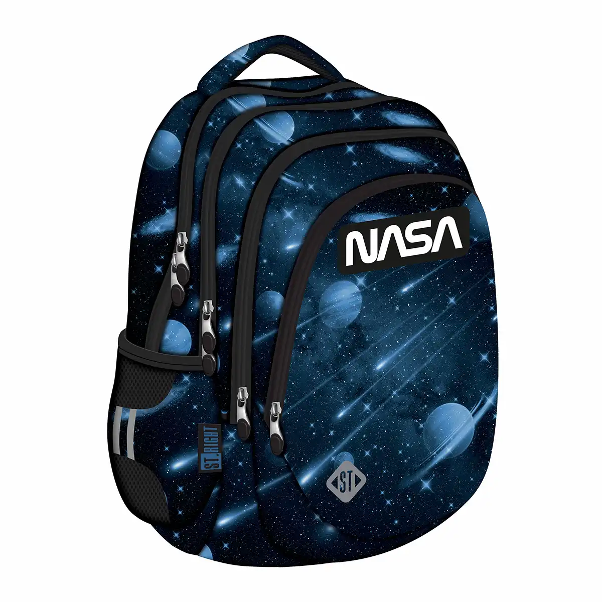 Ghiozdane Școlare - Ghiozdan scolar Majewski ST Right, Planete, 4 compartimente, 42x31x22 cm