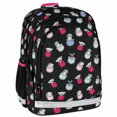 Reduceri - Ghiozdan Starpak Minisy, 39.5cm, 3 compartimente, 2 buzunare laterale, negru