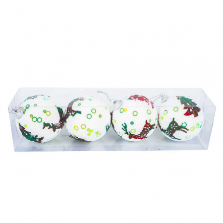 Globuri - Globuri pom Craciun - Reni, 6 cm, 4 buc/set