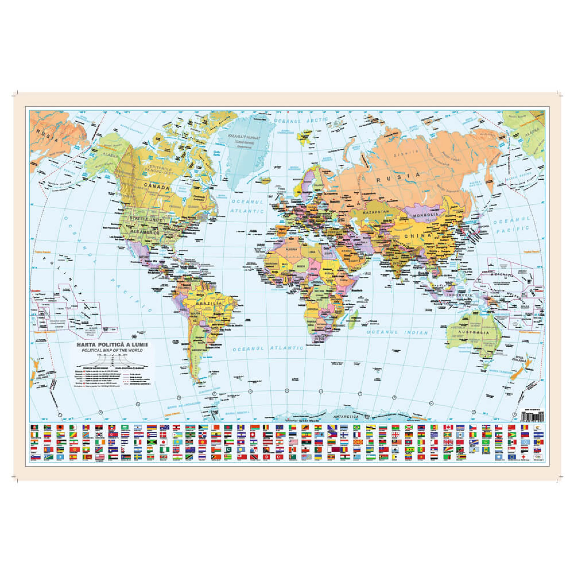 Harta LUMEA fizica 50x70 cm, plastifiat [1]