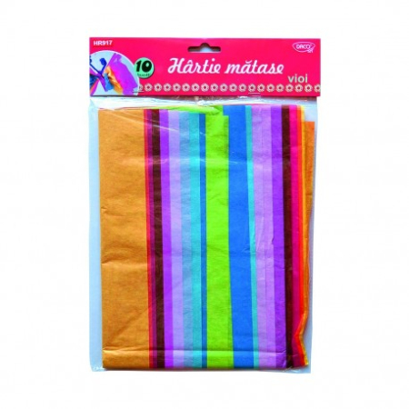 Hârtie & Carton Creative - Hartie matase culori vii 10 coli, 10 culori DACO HR917