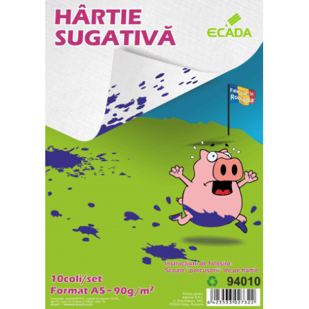 Hârtie creponată & glasată - Hartie sugativa A5 10coli/set ECADA
