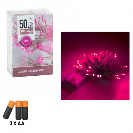 Instalatie cu baterii, 50 led, diverse culori [1]