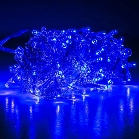 Instalatii LED - Instalatie pom Craciun, 180 becuri Xenon, 13 m, Albastra