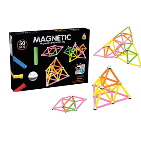 Jocuri și jucării - Joc Constructii Magnetic, 50 Piese