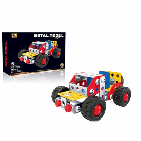 Jocuri și jucării - Joc Constructii Metal masina 90 piese