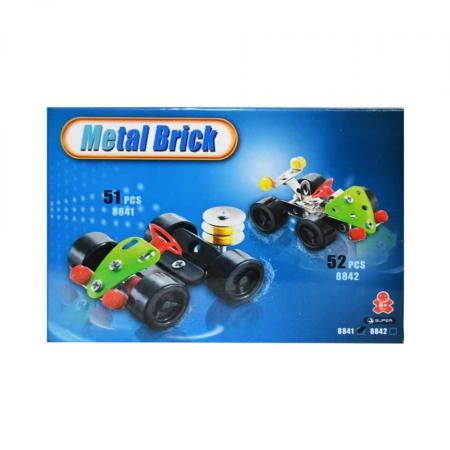 Seturi de construcție - Joc Constructii Metal Masina De Curse 53 Piese