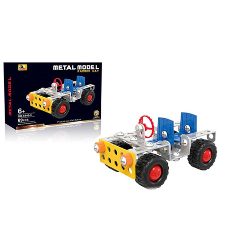 Seturi de construcție - Joc Constructii Metal Mini Jeep 69 piese
