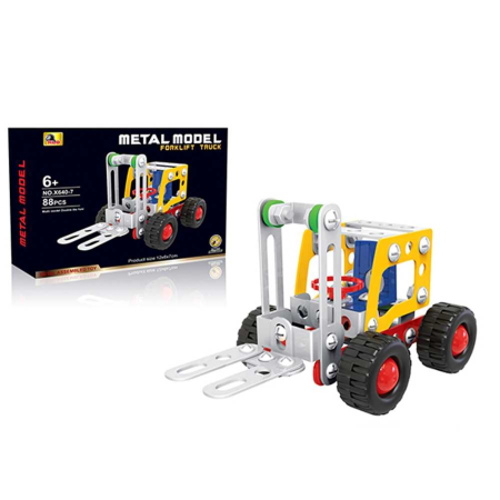 Jocuri și jucării - Joc constructii metal, Motostivuitor, 88 piese