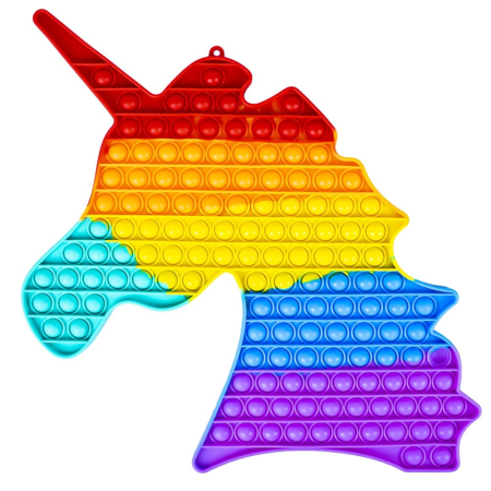 Jocuri și jucării - Jucarie Senzoriala, Antistres, Curcubeu, XXL, 42x32x1,5 Cm - Unicorn