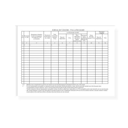 Producție Proprie - Jurnal vanzari, A4, tipar fata/verso, 100 file/carnet ( Dany Cris )