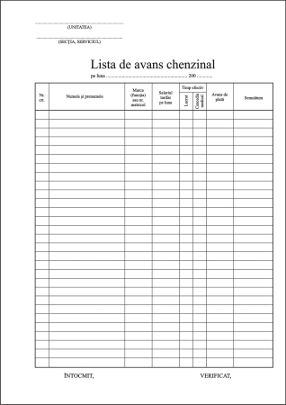Producție Proprie - Lista de avans chenzinal ( Dany Cris )