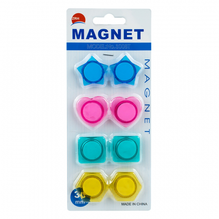 Reduceri - Magneti color, diverse forme, 30mm, 8 buc/set