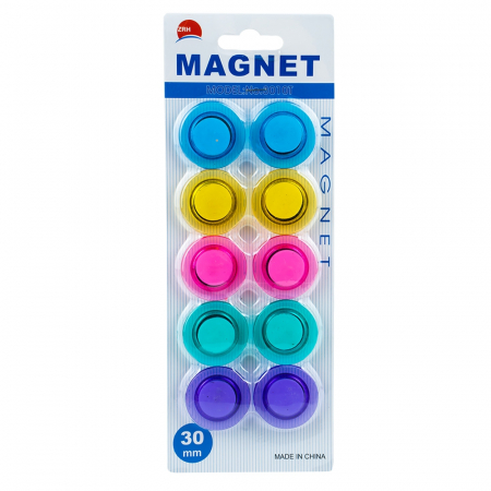 Reduceri - Magneti color, rotunzi, 30mm, 10 buc/set