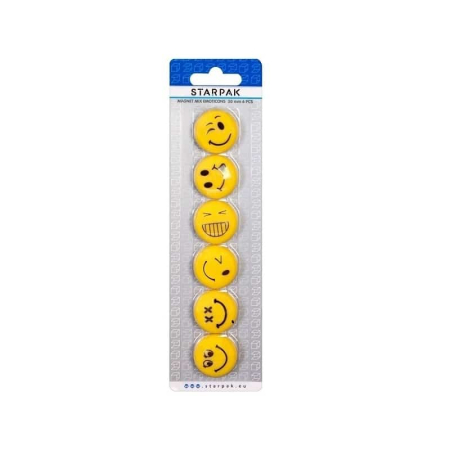 Accesorii școlare - Magneti Emoticon, 30mm, 6 Buc/Set - 378346 STARPAK