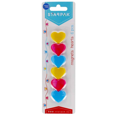 Reduceri - Magneti inimioara, 6 buc/set - STARPAK