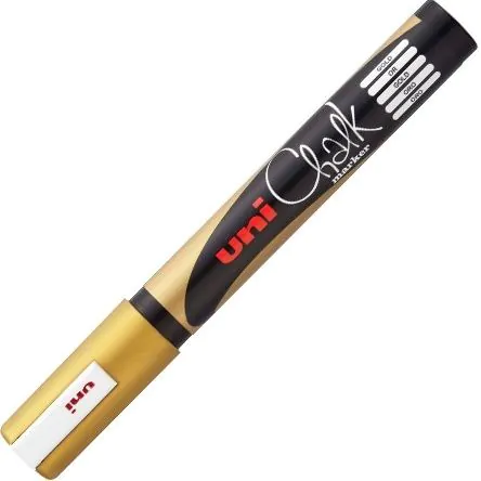 Reduceri - Marker creta lichida UNI Chalk 8mm, AURIU