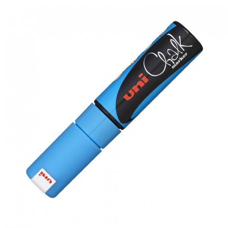 Reduceri - Marker creta lichida UNI Chalk, 8mm, BLEU